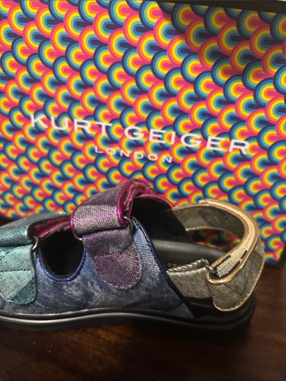 Kids Multicolor Metallic Sandals - Kurt Geiger